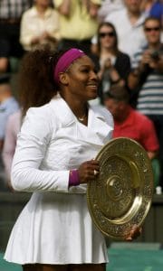 Serena Williams receiving a trophy